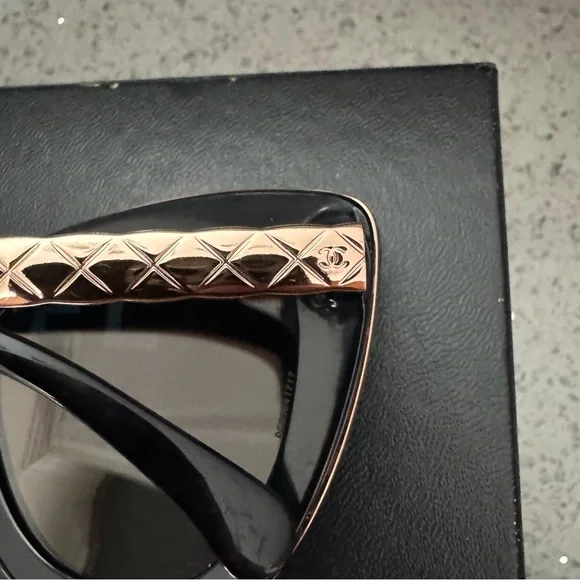 Chanel CC Cat Eye Quilted Sunglasses